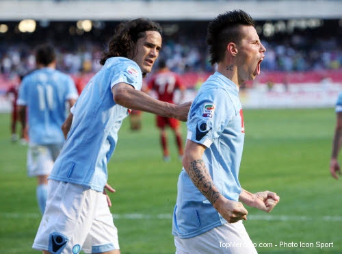 Marek Hamsik et Edinson Cavani