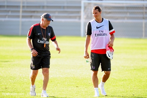 Carlo Ancelotti et Zlatan Ibrahimovic