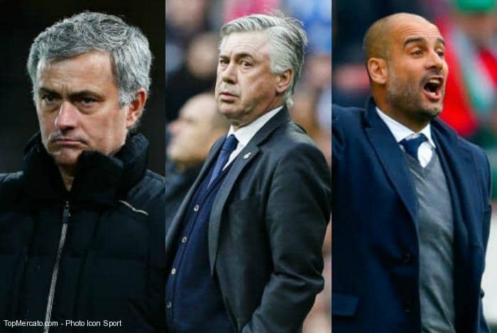 Josep Guardiola-José Mourinho-Carlo Ancelotti
