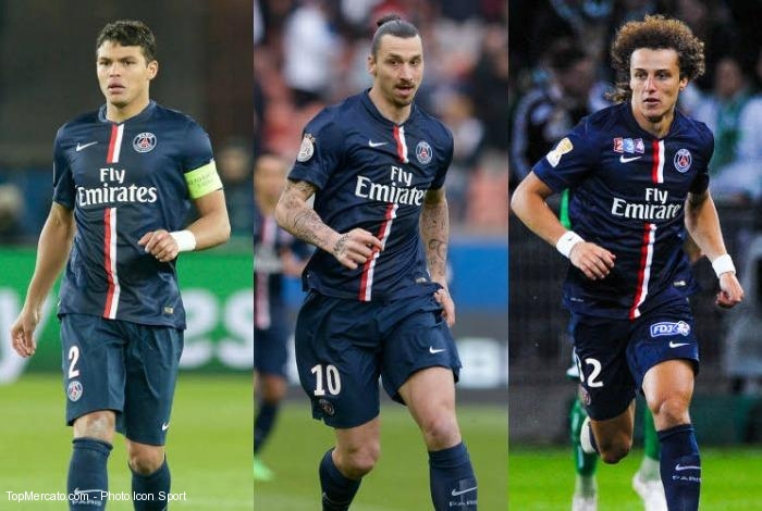 Thiago Silva, David Luiz et Zlatan Ibrahimovic
