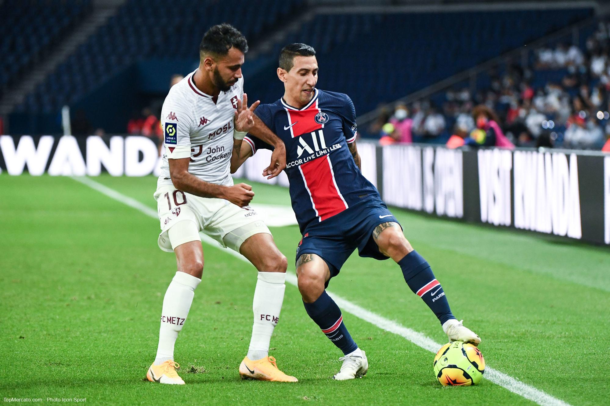Angle Di Maria et Farid Boulaya, PSG-Metz