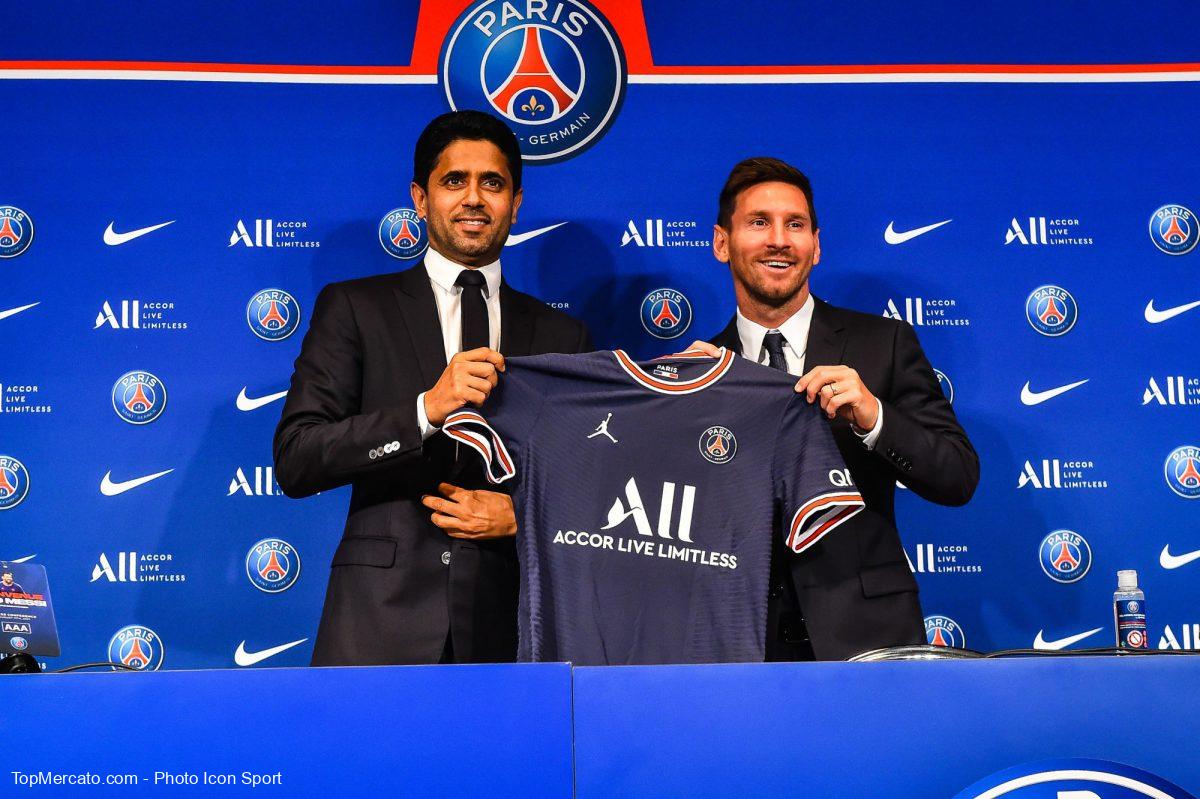 Nasser Al-Khelaïfi et Lionel Messi, PSG