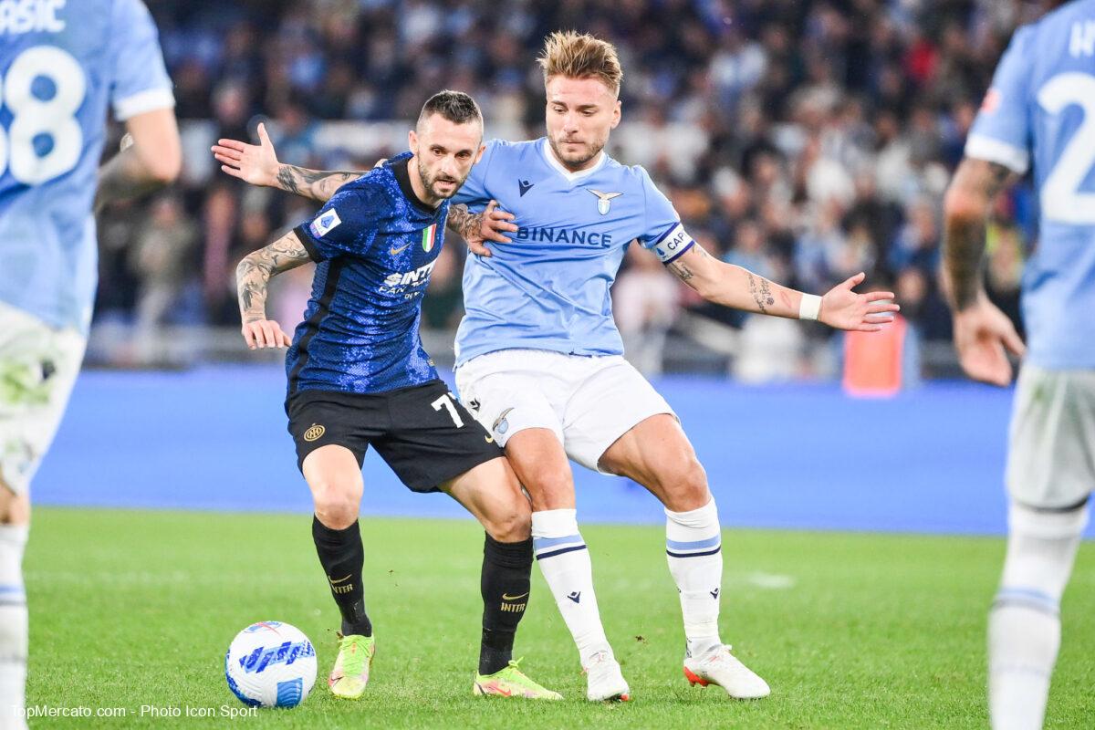 Marcelo Brozovic et Ciro Immobile, match Lazio Rome-Inter Milan