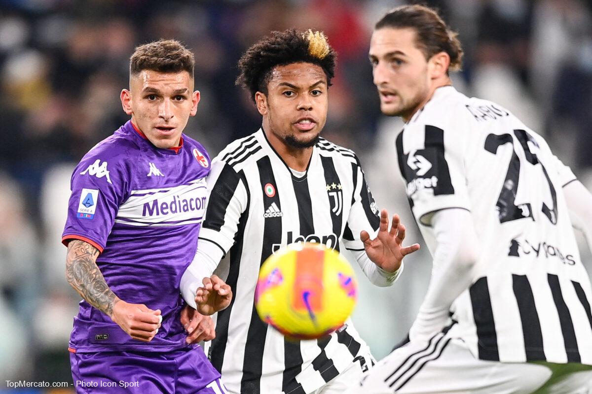 Lucas Torreira et Adrien Rabiot, match Juventus Turin-Fiorentina