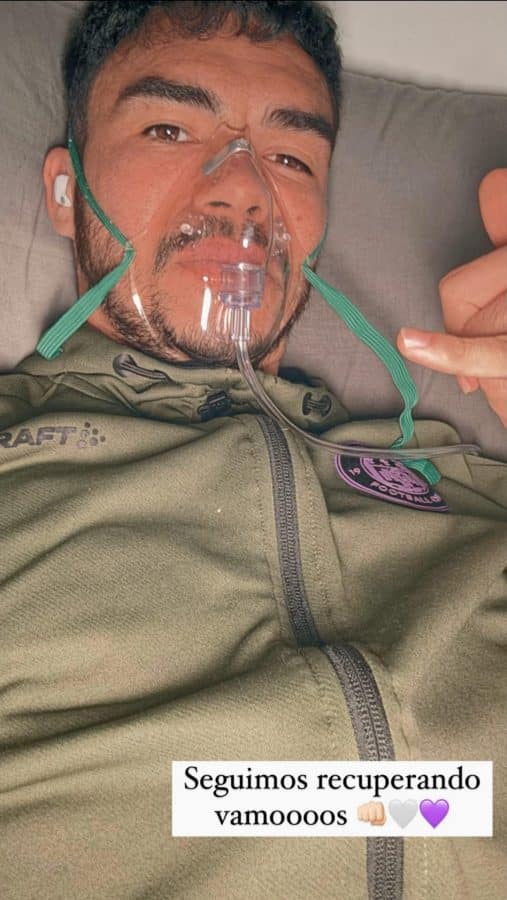 Gabriel Suazo conectado a ventilación artifcial.