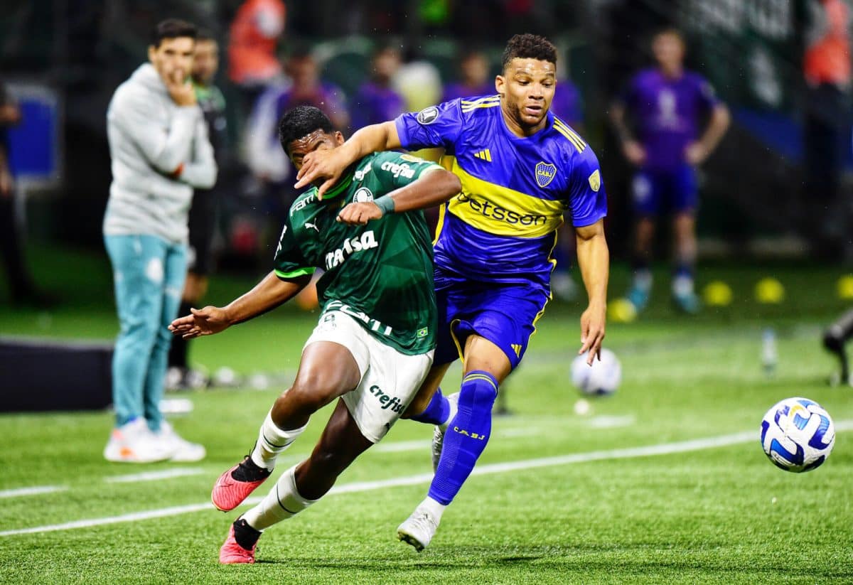 Frank Fabra en la semifinal de la Copa Libertadores 2023, ante Palmeiras.