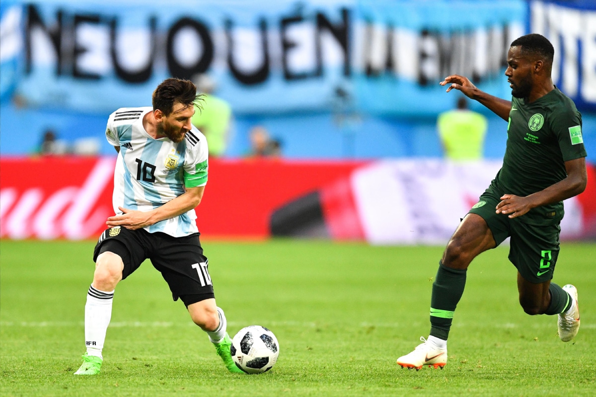 Lionel Messi en el partido entre Argentina y Nigeria de Rusia 2018
