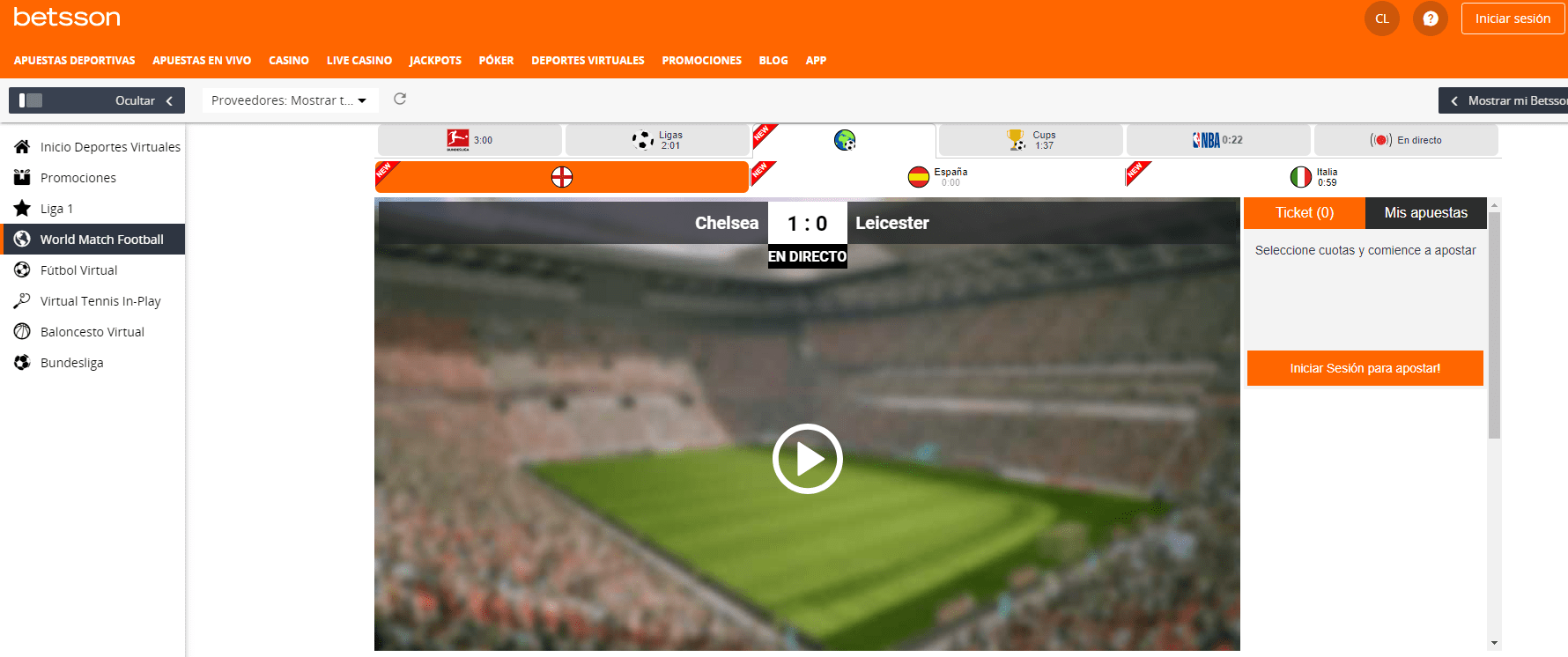 apuestas en vivo betsson chile