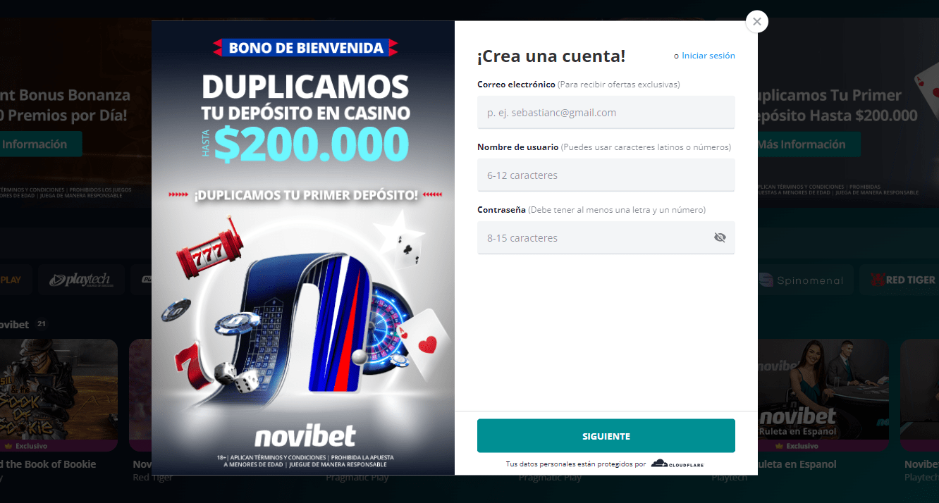 registro novibet chile