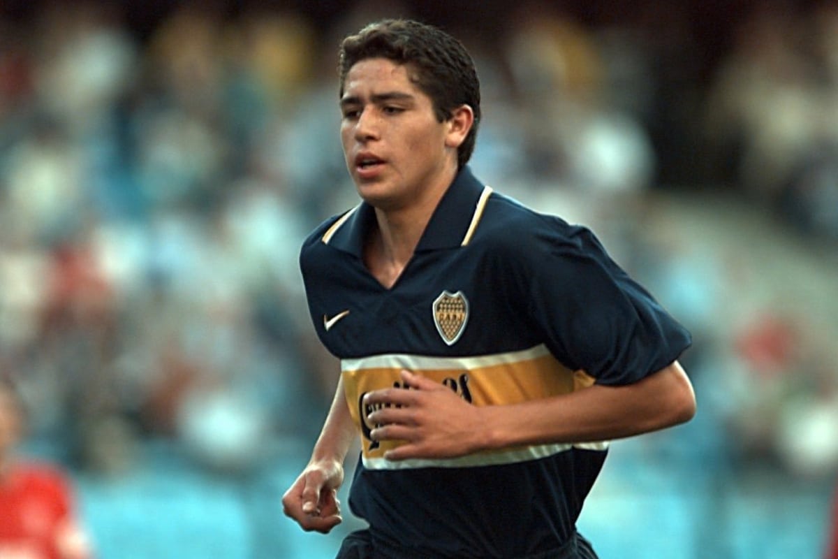 Juan Román Riquelme con la camiseta de Boca Juniors en 1996