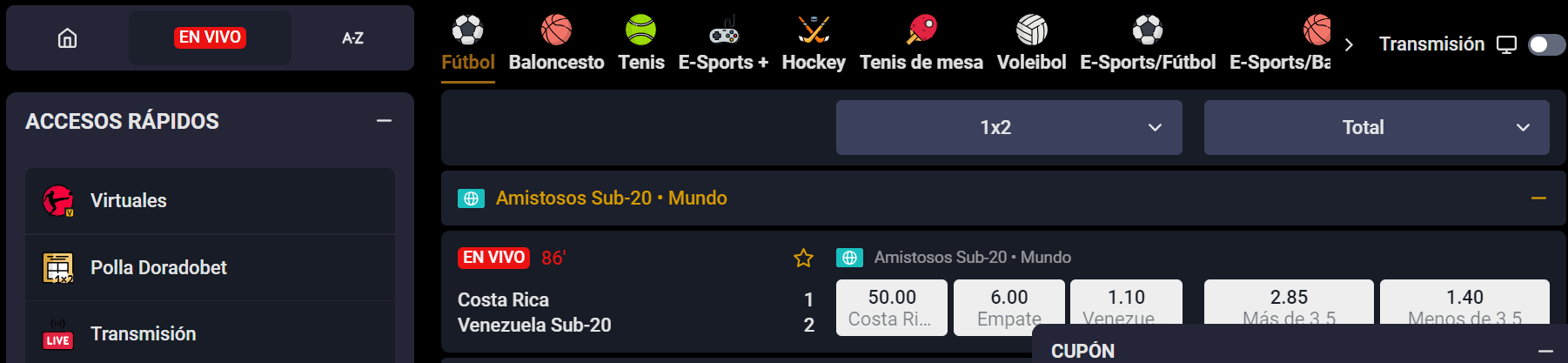 apuestas en vivo doradobet