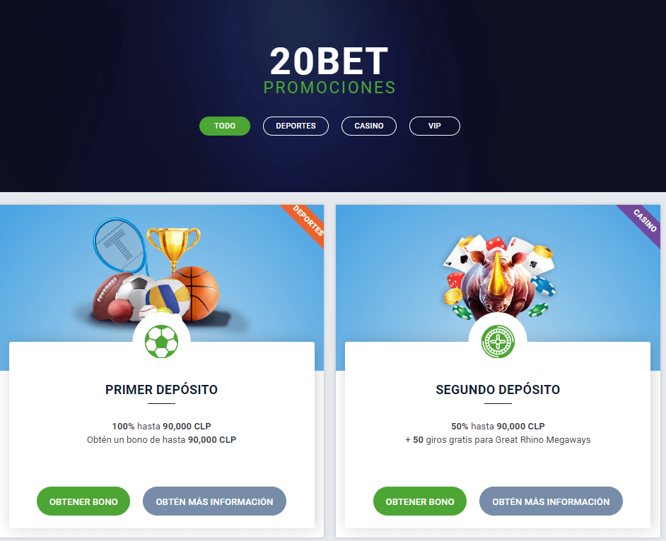 promociones 20bet chile
