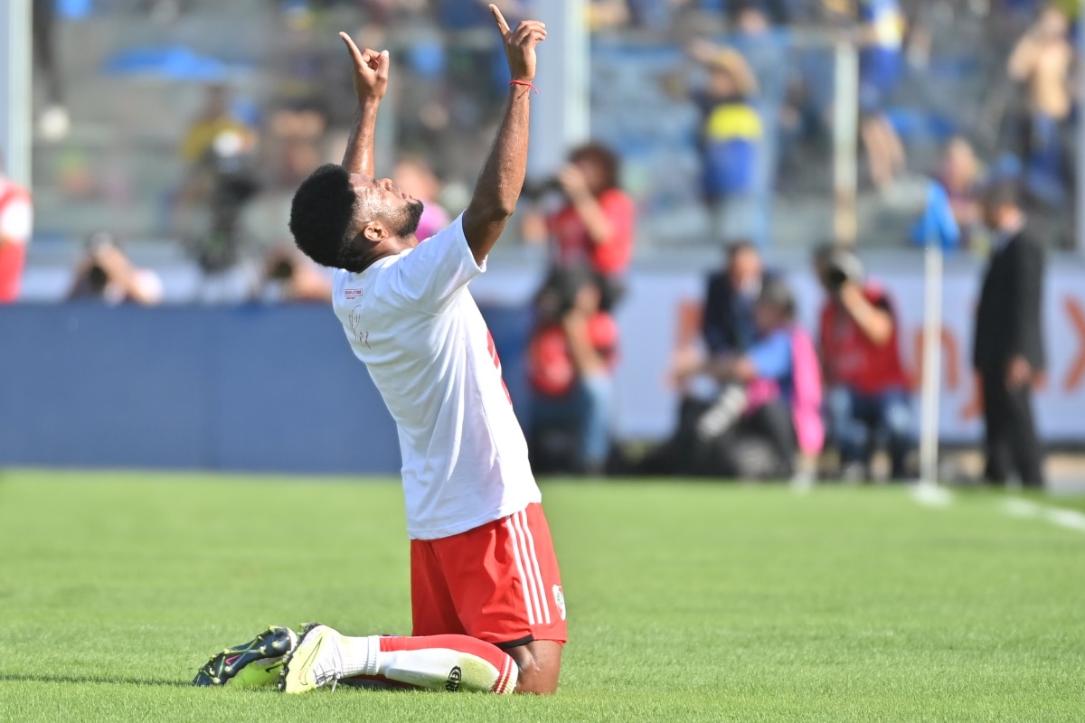 Miguel Borja festejando su gol ante Boca