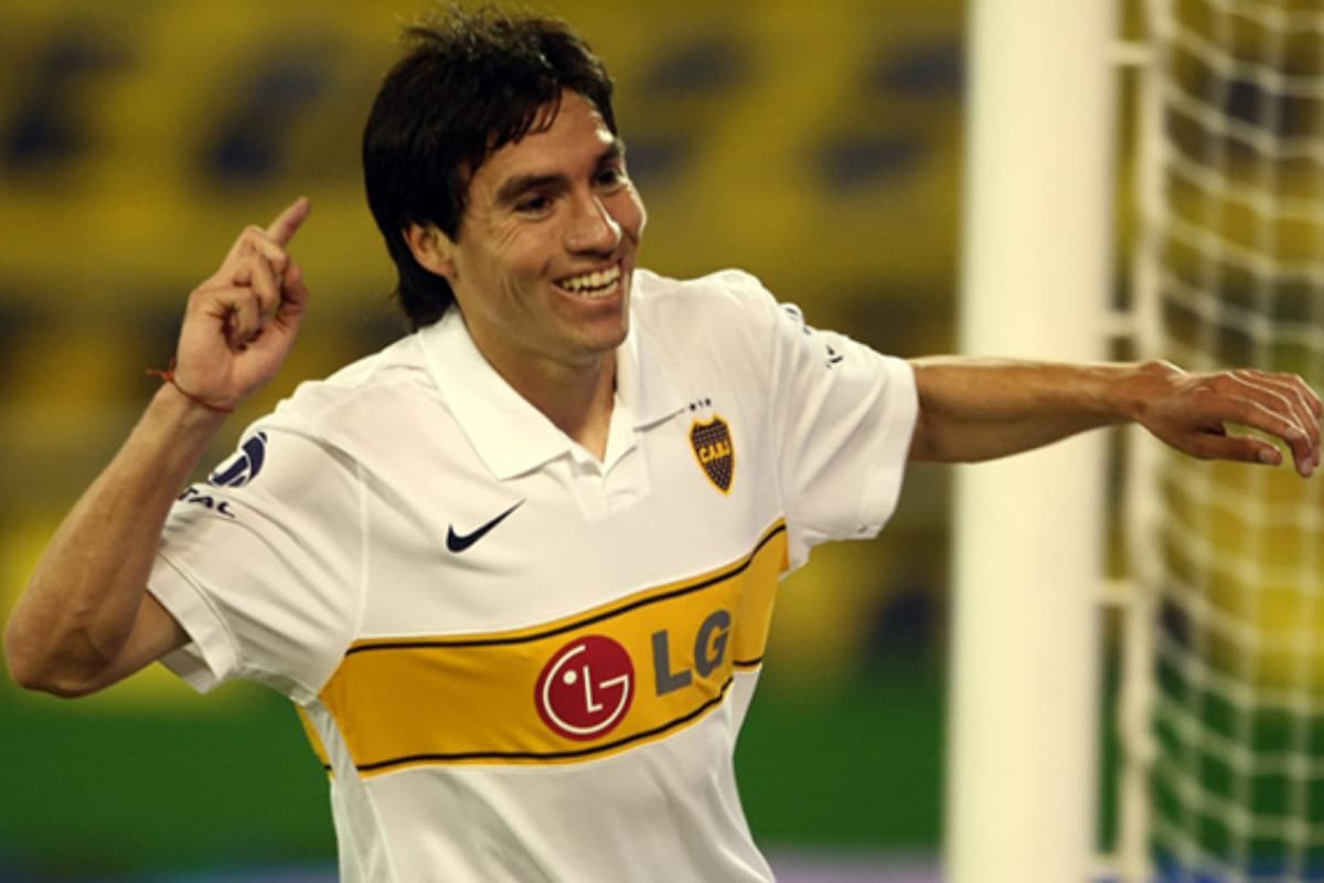 Nicolás Gaitán ocn la camiseta de Boca Juniors