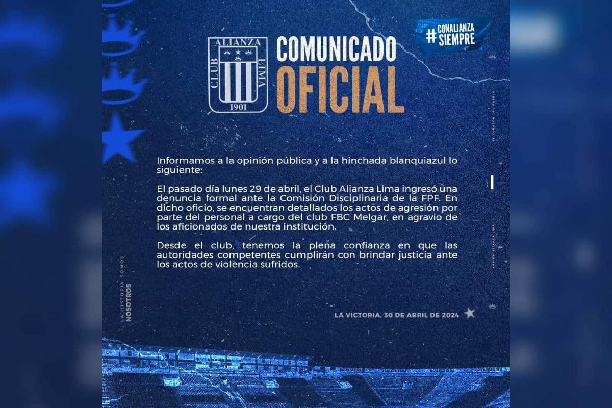 Comunicado de Alianza Lima