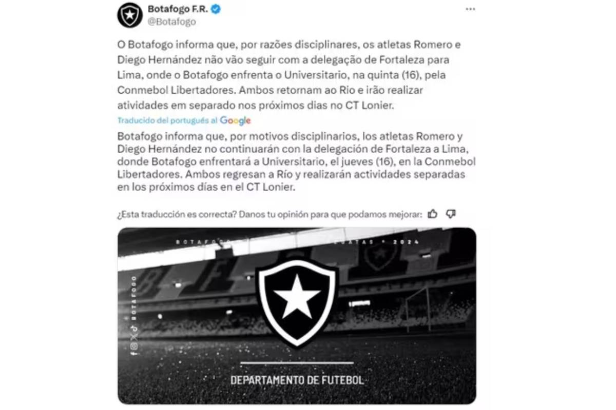 Comunicado Botafogo