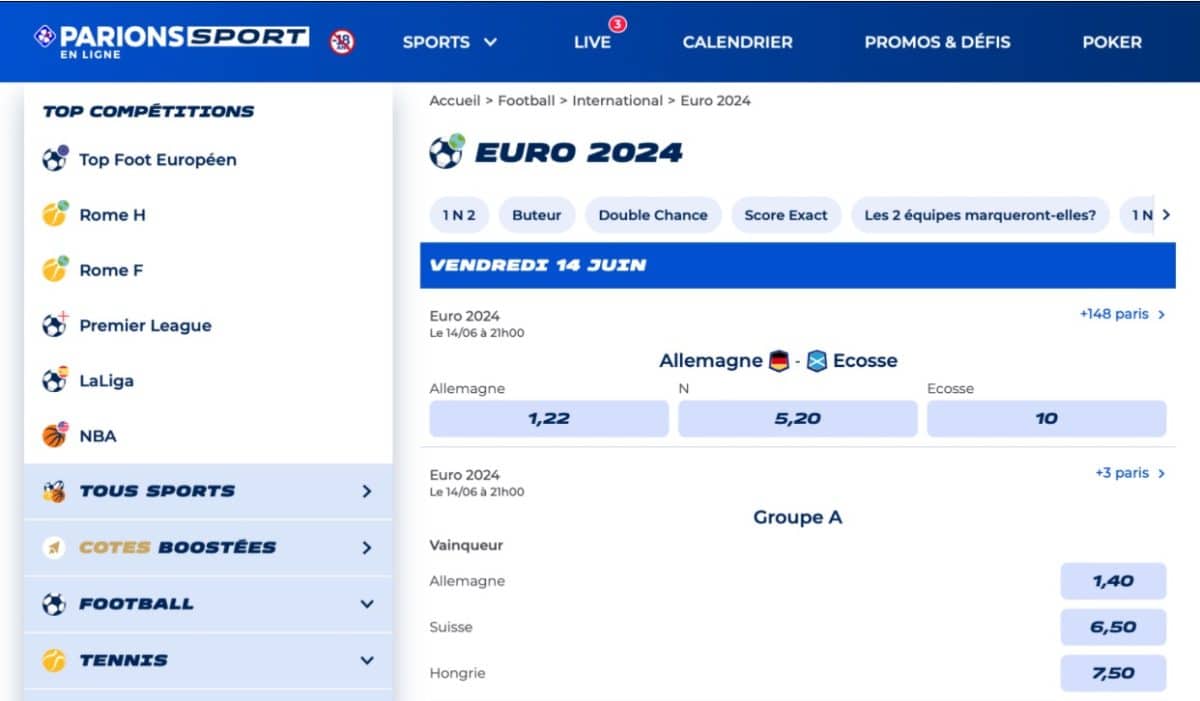 Parions Sport Euro 2024