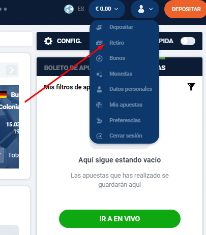 como retirar dinero en 20bet