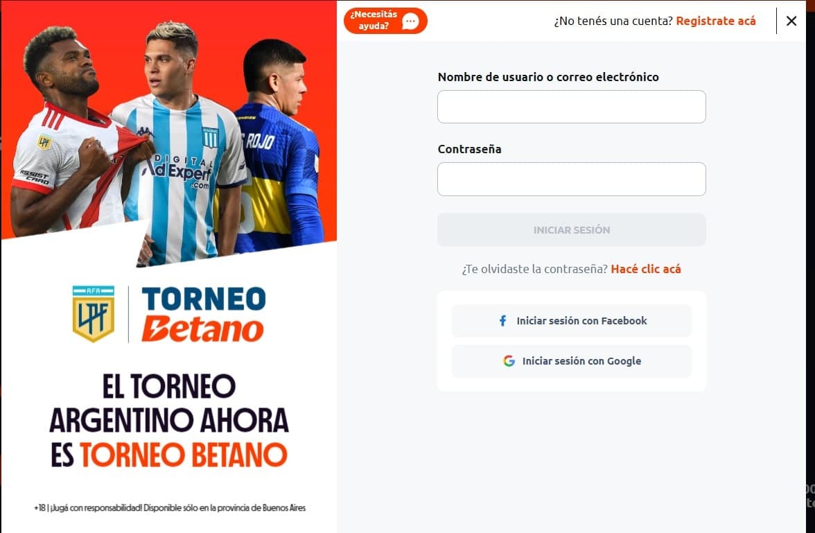 iniciar sesion betano