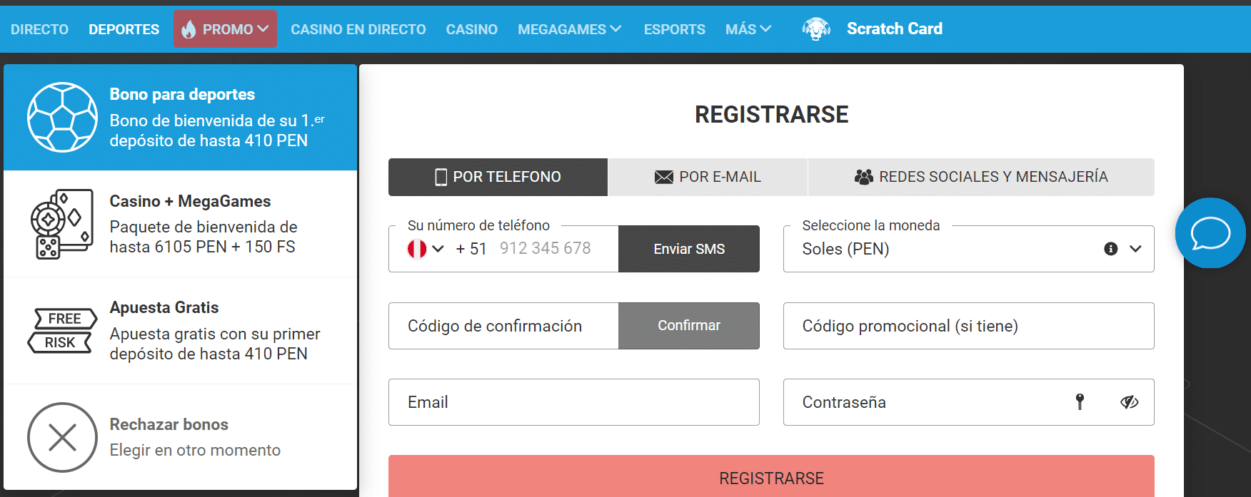 registro megapari peru
