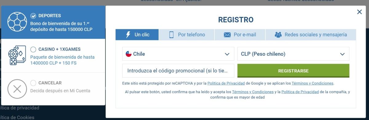 1xbet chile