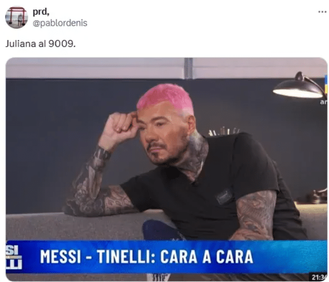 Meme de Twitter sobre Tinelli