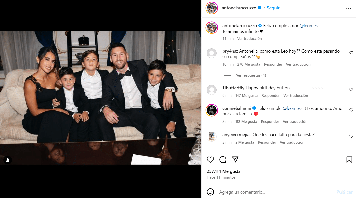 Mensaje de Antonela Roccuzzo a Lionel Messi