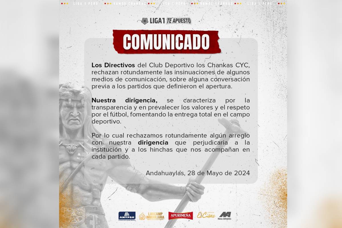Chankas CYC - Comunicado