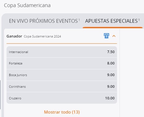 sudamericana apuestas