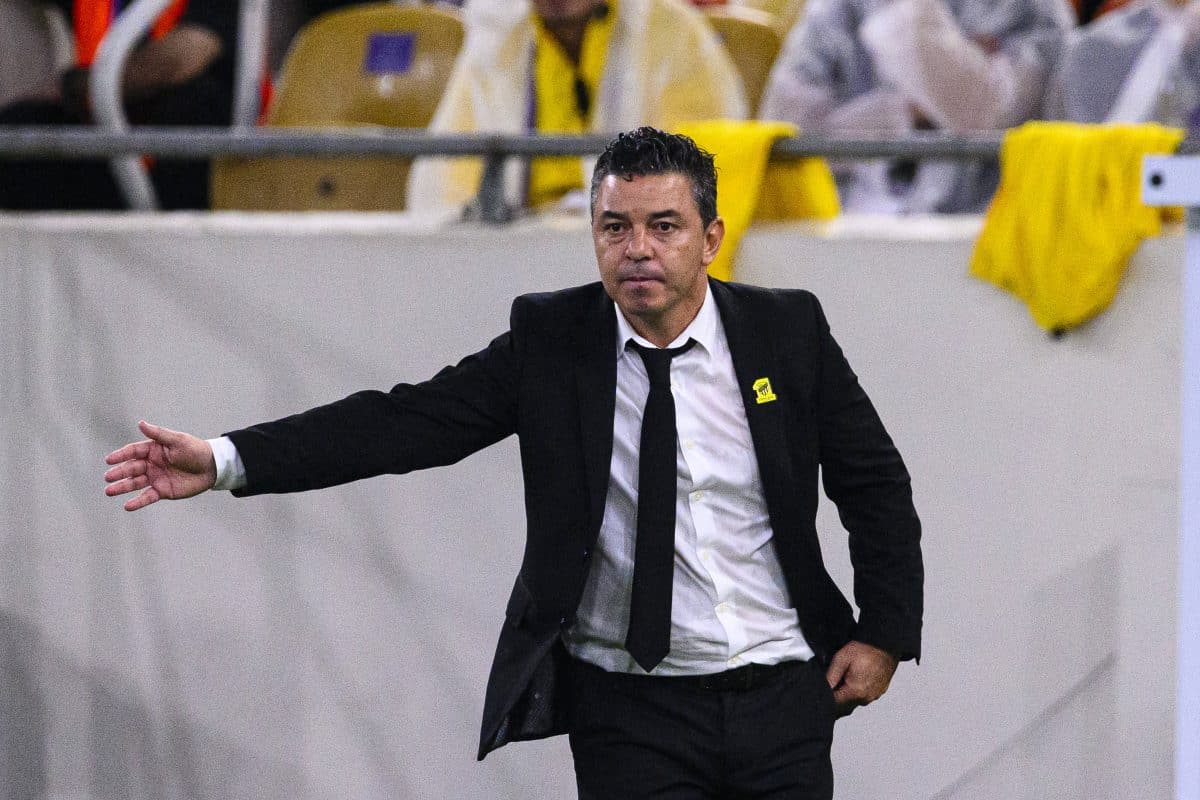Jeddah, Saudi Arabia – December 12: Al Ittihad Head Coach Marcelo Gallardo gestures during the 1st Round of FIFA Club Wo
