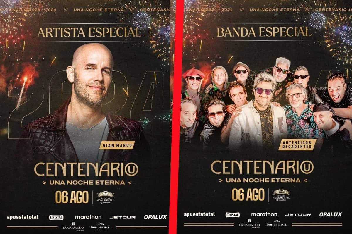 Gian Marco y Los Auténticos Decadentes estarán presentes en el show artístico