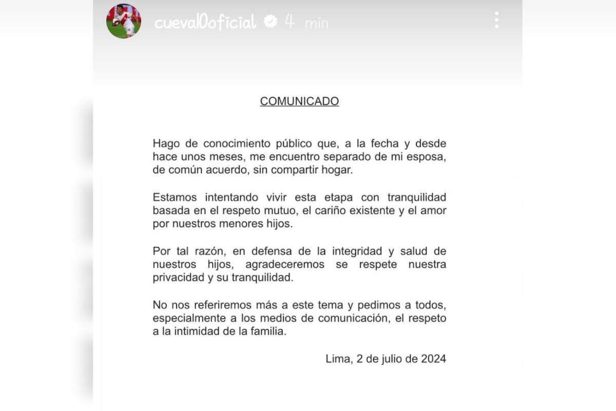 Comunicado de Christian Cueva