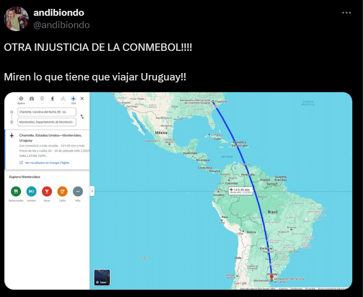 Meme de X tras la eliminación de Uruguay en Copa América