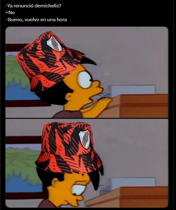 Meme en X sobre la posible renuncia de Martín Demichelis