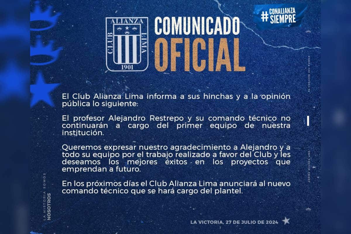 Alejandro Restrepo se despide de Alianza Lima