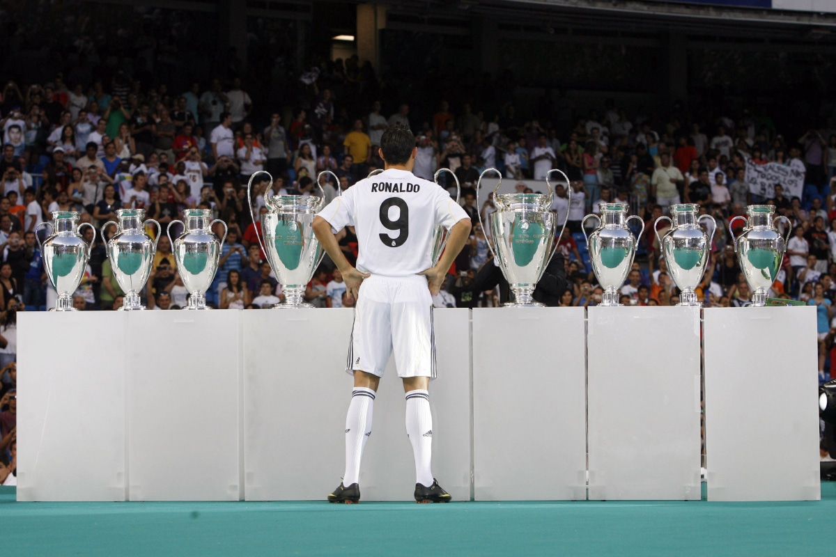 Cristiano Ronaldo en su presentación como jugador de Real Madrid en 2009