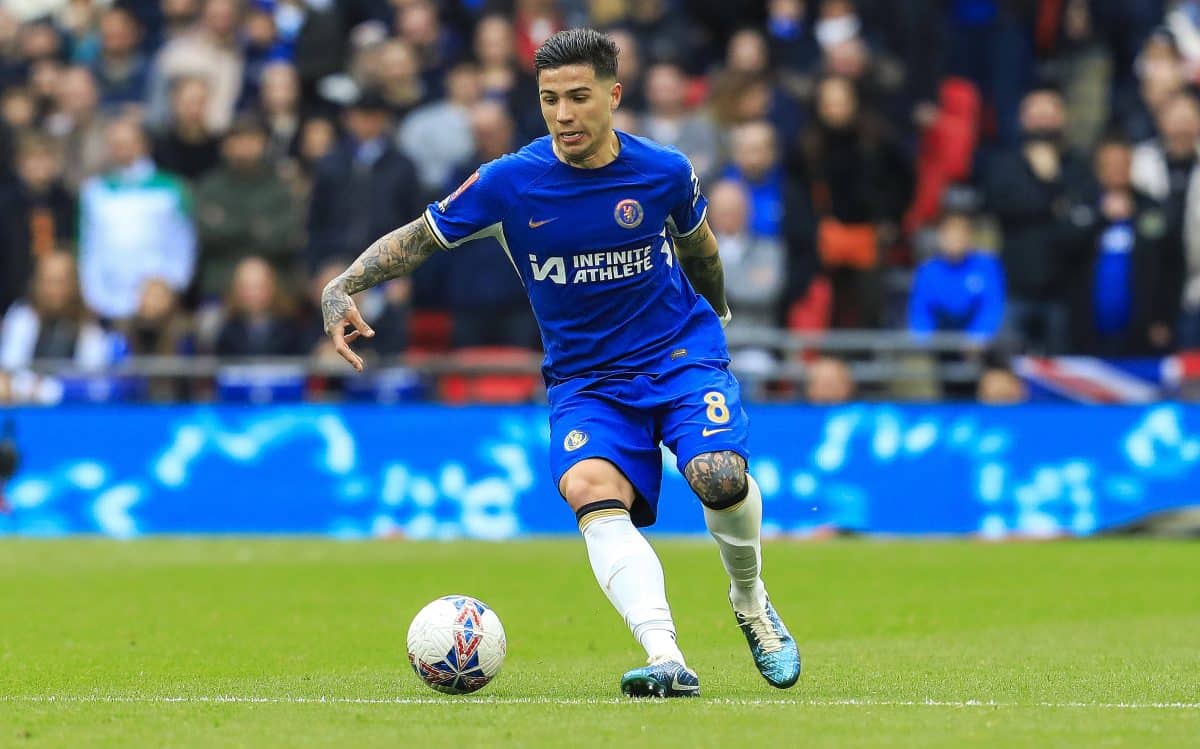 Manchester City v Chelsea, London, UK – 20 Apr 2024 Enzo Fernandez of Chelsea during the FA Cup Semi Final match between