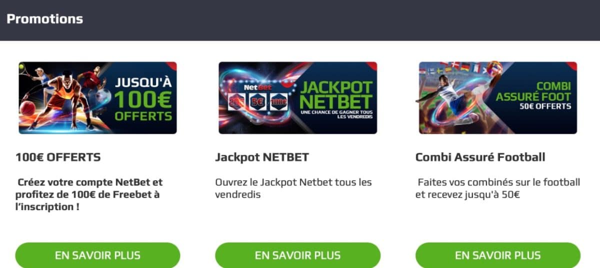 bonus et promotions NetBet