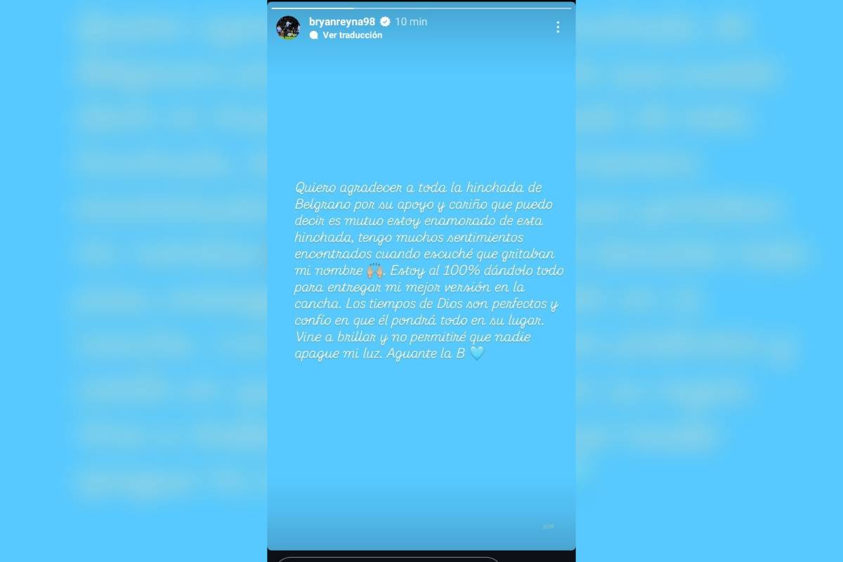 Bryan Reyna se pronunció a través de sus redes sociales