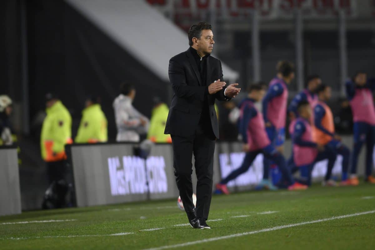 May 11, 2022, Buenos Aires, Argentina: River Plate manager, Marcelo Gallardo applauds during the 2022 Copa de la Liga ma