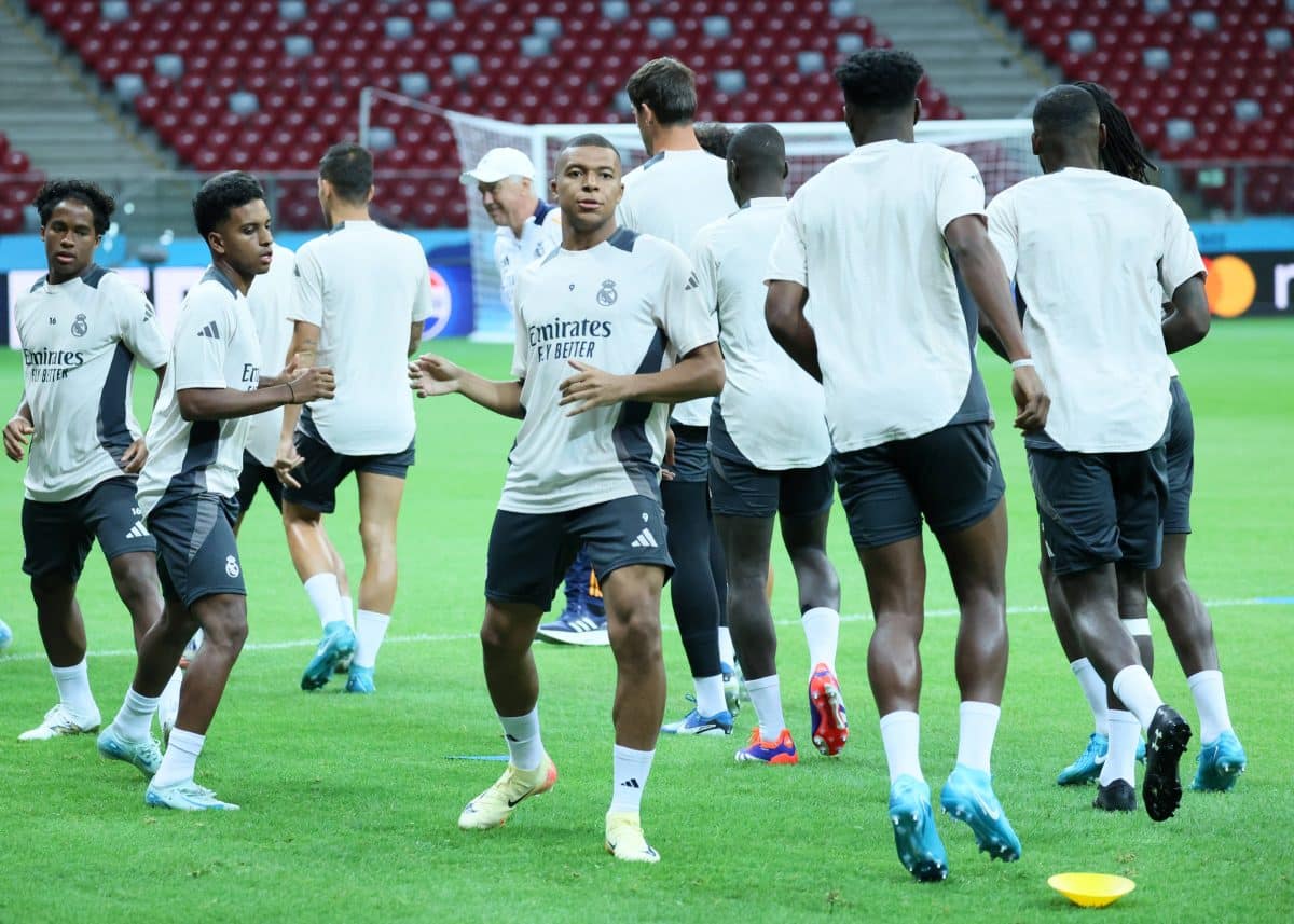 UEFA Super Cup: Real Madrid training session Photo: Wojciech Olkusnik/East News Real Madrid team attends evening trainin