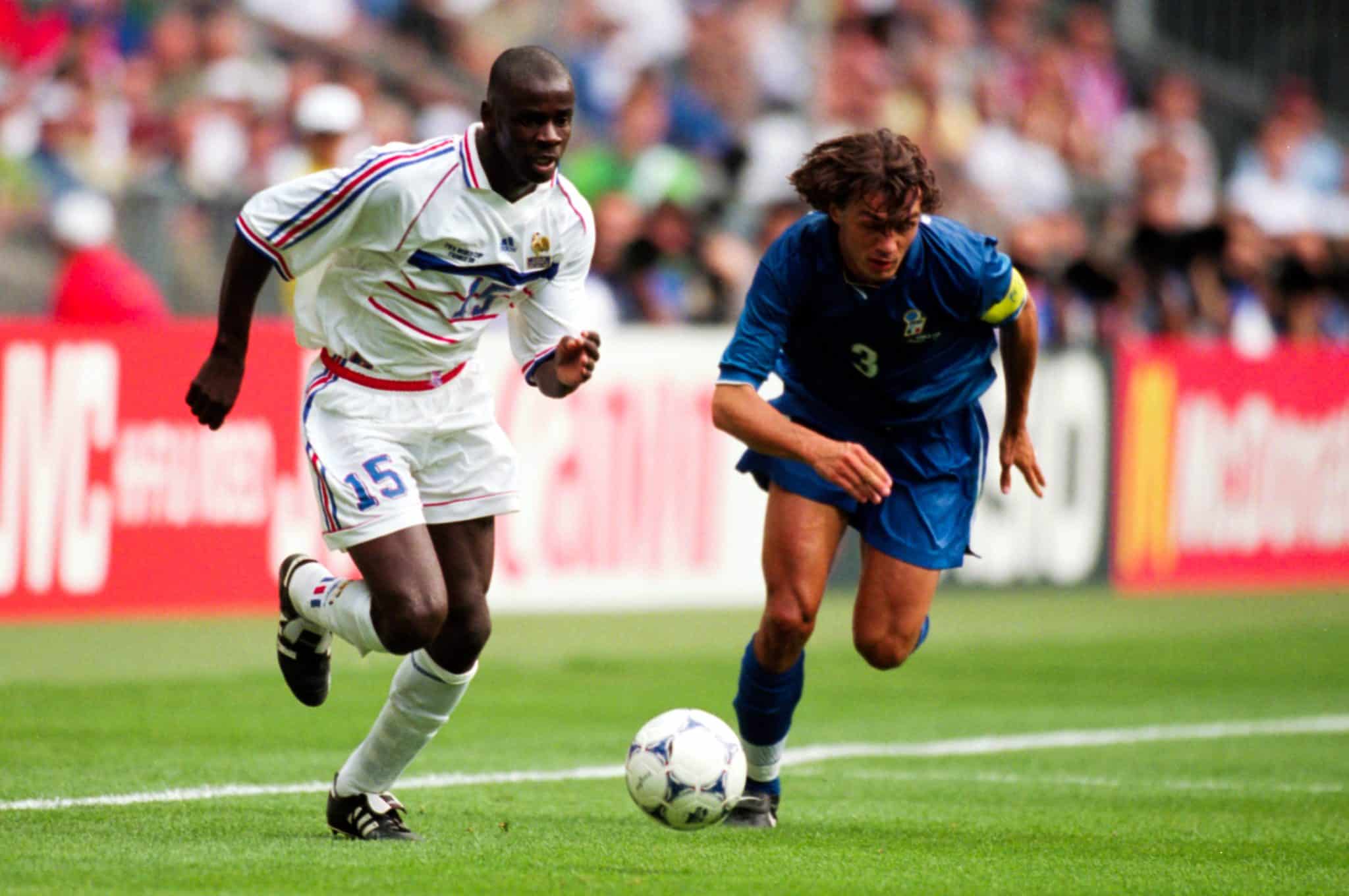 Lors du Mondial 98, où la France élimine l’Italie aux tirs au but en quarts de finale (0-0), quel joueur n’entre PAS dans la liste des Français sous contrat avec un club italien au moment de la rencontre, liste qui comprend Zinédine Zidane, Didier Deschamps, Vincent Candela et Lilian Thuram ?