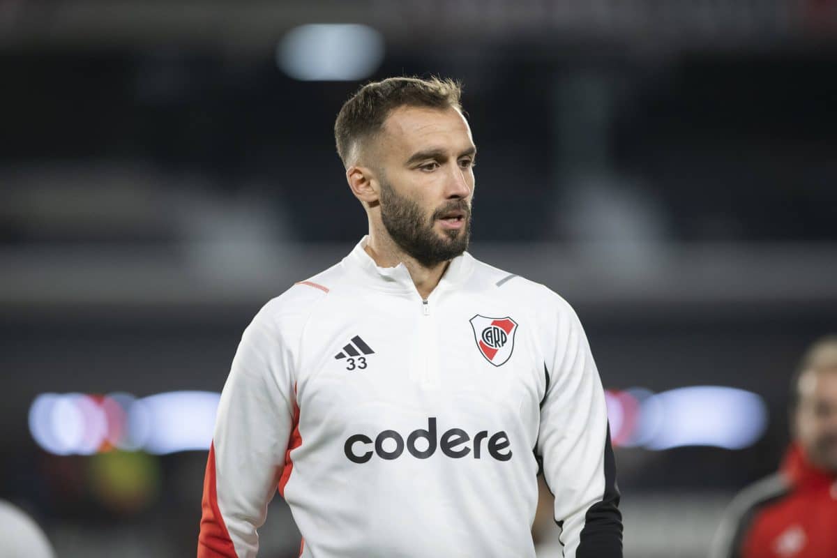 August 25, 2024, Buenos Aires, Argentina: German Pezzella of River Plate warms up prior a Liga Profesional 2024 match be