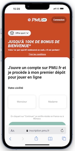 pmu-inscription Créez votre compte avec le code promo PMU