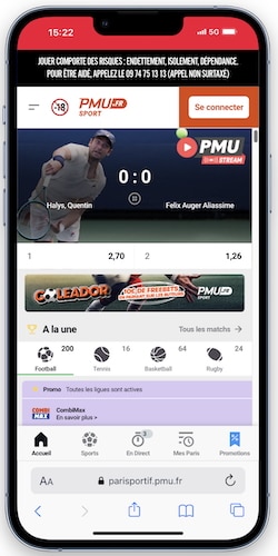 Paris sportifs en direct sur PMU