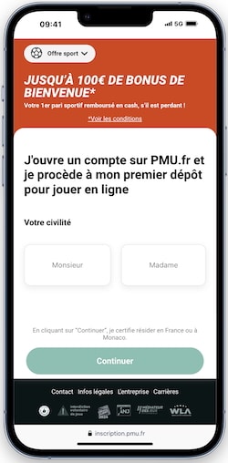 Créez un compte sur PMU