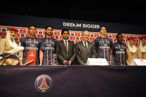Thiago SiThiago SILVA / Javier PASTORE / Nasser AL KHELAIFI / Thierry ANTINORI / Zlatan IBRAHIMOVIC / Blaise MATUIDI, PSG