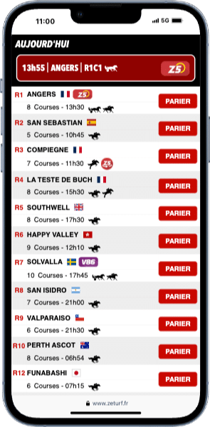 Liste des épreuves proposées par ZEturf