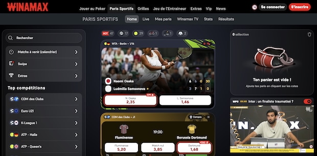 Winamax est le meilleur bookmaker pour la Live TV et les cotes