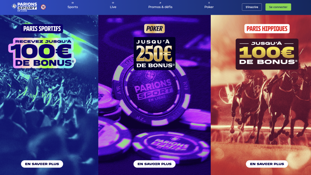 Recevez un bonus de bienvenue de de 450 euros + 10e sur Parions Sport avec le code promo WE110
